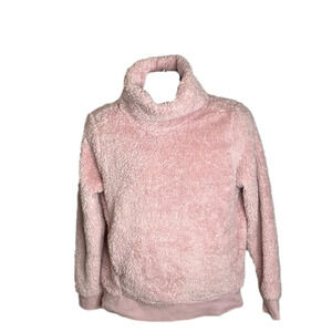 𝅺lukka Lux chunky pink fleece pullover, Cowl neck